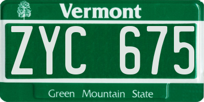 VT license plate ZYC675