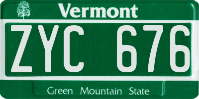 VT license plate ZYC676