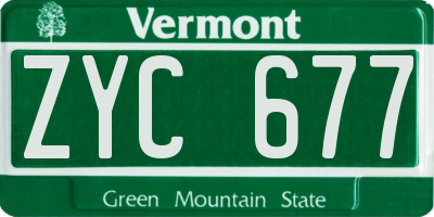 VT license plate ZYC677