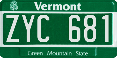 VT license plate ZYC681