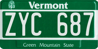 VT license plate ZYC687