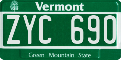 VT license plate ZYC690