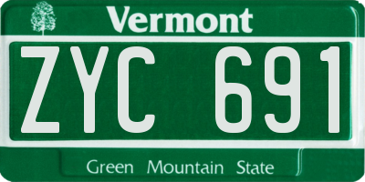 VT license plate ZYC691
