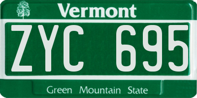 VT license plate ZYC695