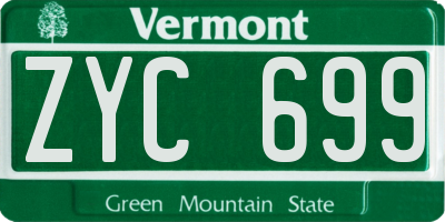 VT license plate ZYC699