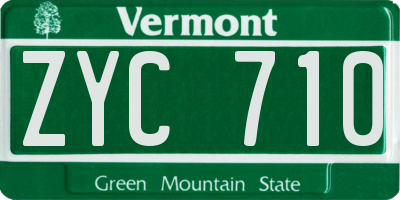VT license plate ZYC710