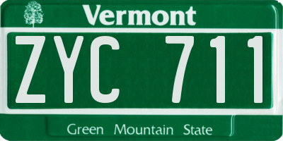VT license plate ZYC711