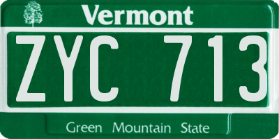 VT license plate ZYC713