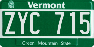VT license plate ZYC715