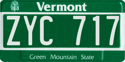 VT license plate ZYC717