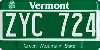 VT license plate ZYC724