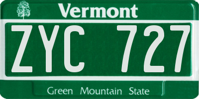 VT license plate ZYC727
