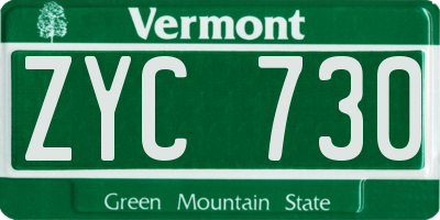 VT license plate ZYC730