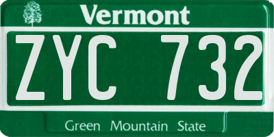 VT license plate ZYC732