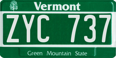 VT license plate ZYC737