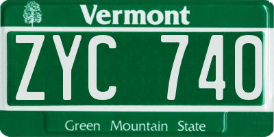VT license plate ZYC740