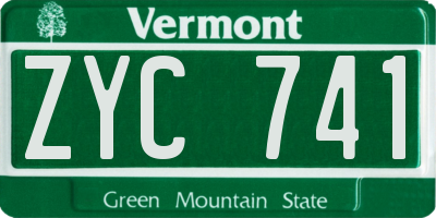 VT license plate ZYC741