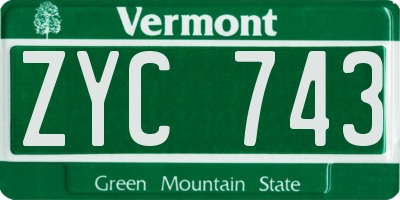 VT license plate ZYC743