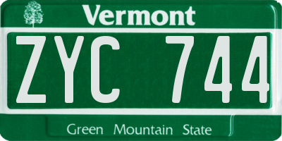 VT license plate ZYC744