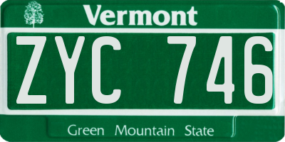 VT license plate ZYC746