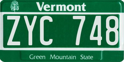 VT license plate ZYC748