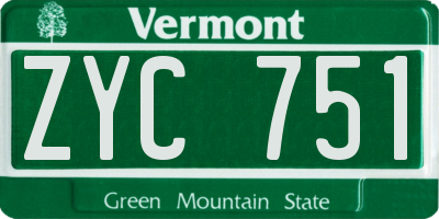 VT license plate ZYC751