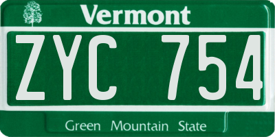 VT license plate ZYC754