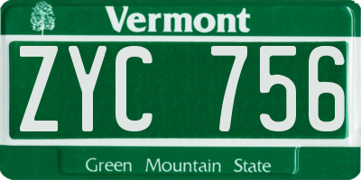 VT license plate ZYC756