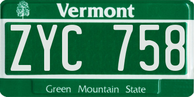 VT license plate ZYC758