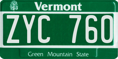 VT license plate ZYC760