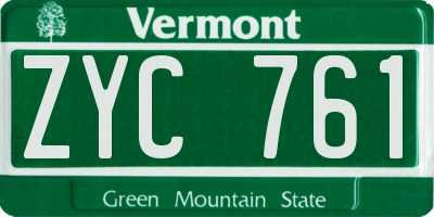 VT license plate ZYC761