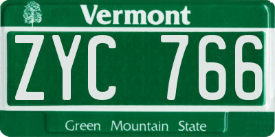 VT license plate ZYC766