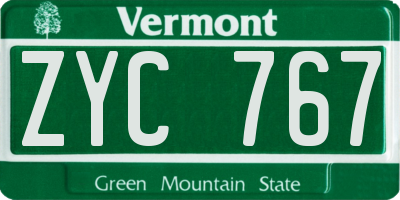 VT license plate ZYC767
