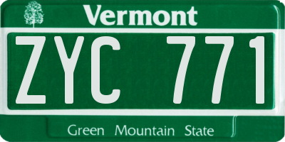 VT license plate ZYC771