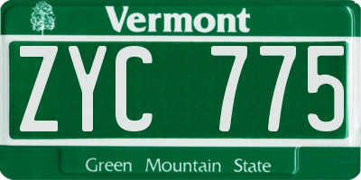 VT license plate ZYC775