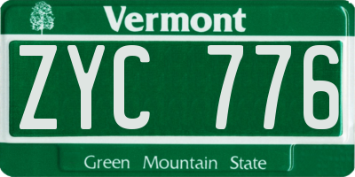 VT license plate ZYC776