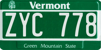 VT license plate ZYC778