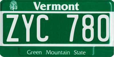 VT license plate ZYC780
