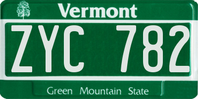 VT license plate ZYC782