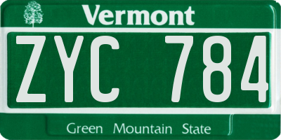 VT license plate ZYC784