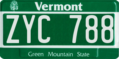 VT license plate ZYC788