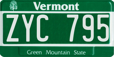 VT license plate ZYC795