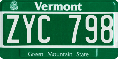 VT license plate ZYC798