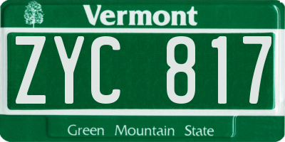VT license plate ZYC817