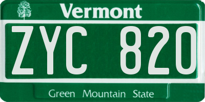 VT license plate ZYC820
