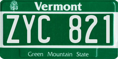 VT license plate ZYC821