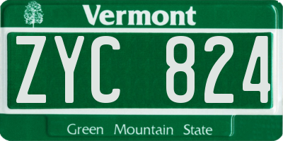 VT license plate ZYC824