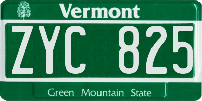 VT license plate ZYC825