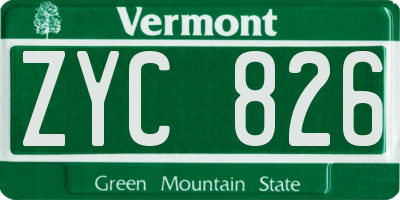 VT license plate ZYC826
