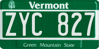 VT license plate ZYC827